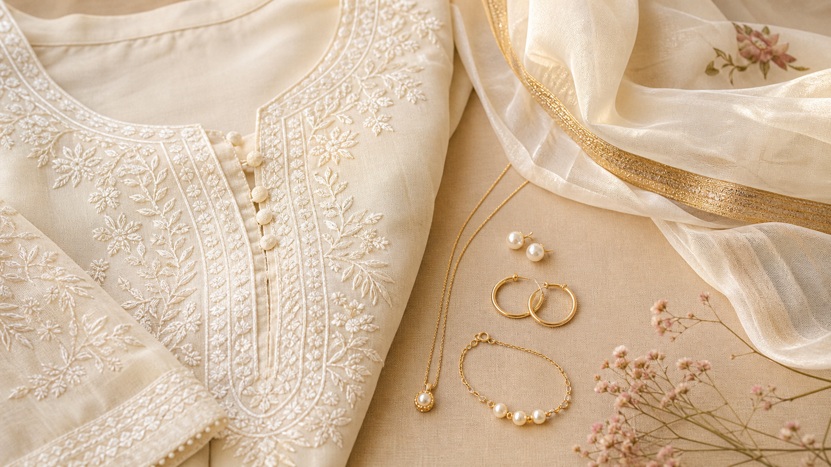 Ivory Kurta Jewelry Styling Guide: Clean Pairings for Work, Puja, and Family Lunches